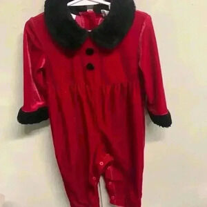 Expressions Red Velvet Jumpsuit